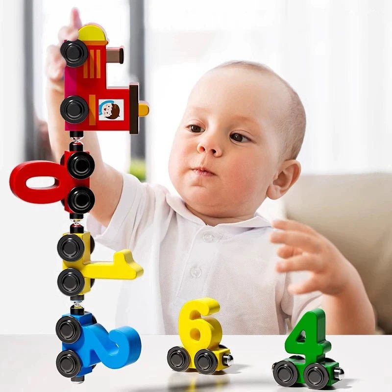 Forest Rail Creative Wooden Magnetic Train With Numbers Educational Toy For Children