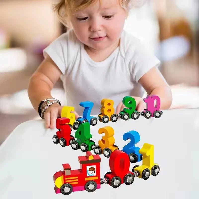 Forest Rail Creative Wooden Magnetic Train With Numbers Educational Toy For Children