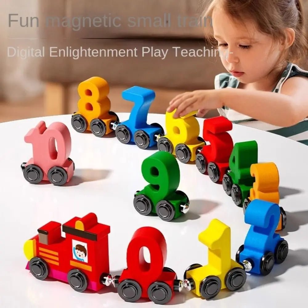 Forest Rail Creative Wooden Magnetic Train With Numbers Educational Toy For Children