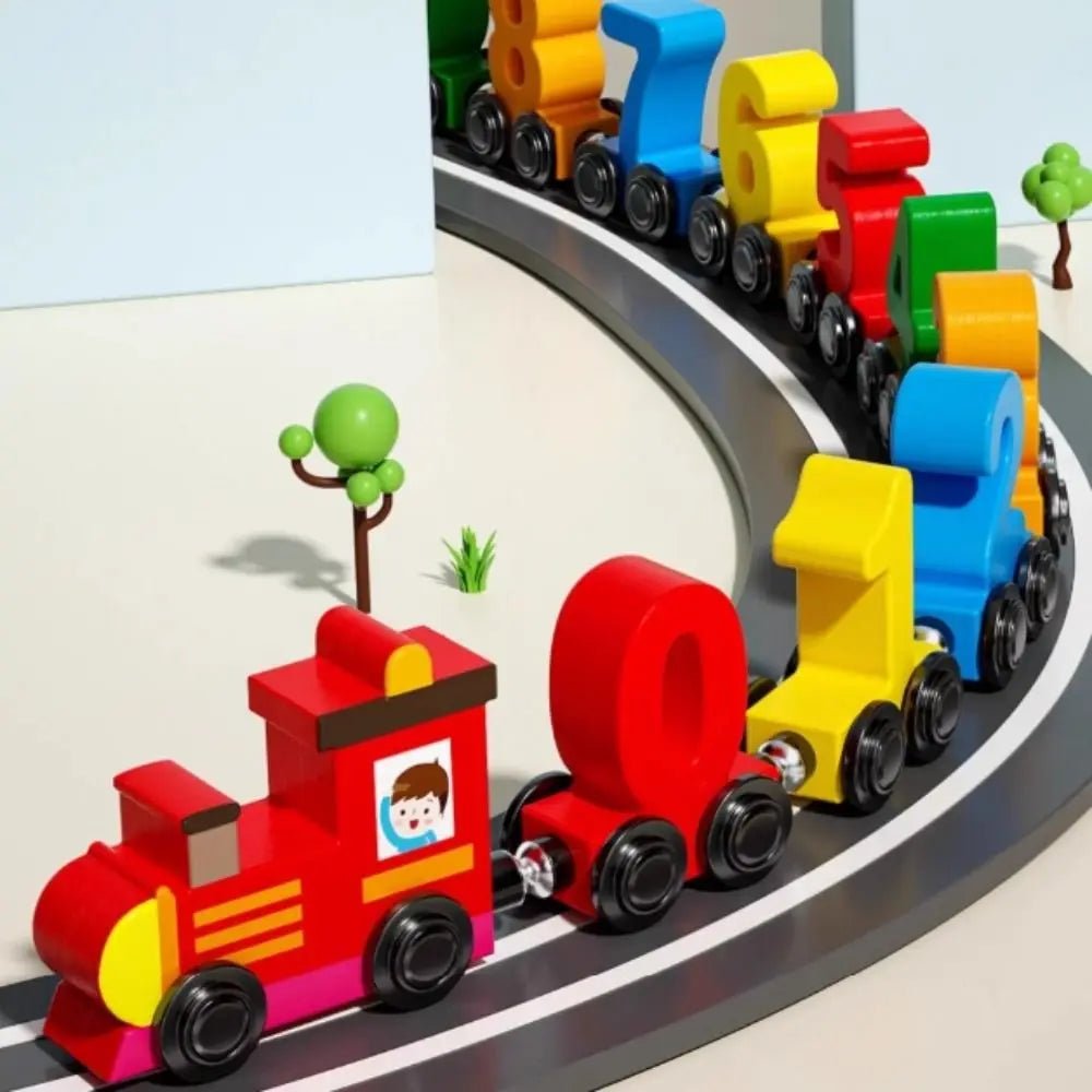 Forest Rail Creative Wooden Magnetic Train With Numbers Educational Toy For Children