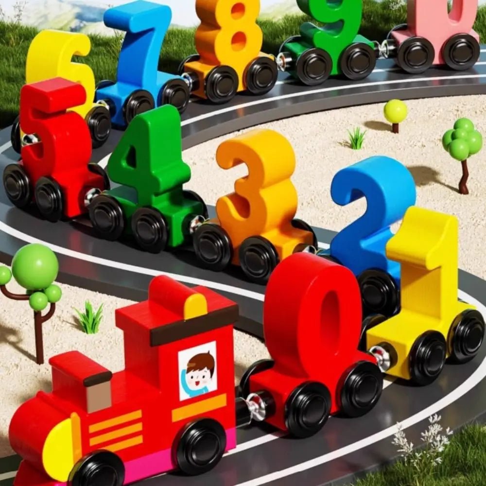 Forest Rail Creative Wooden Magnetic Train With Numbers Educational Toy For Children