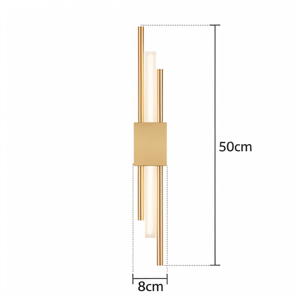 NobleGlow Wall Light In Gold And Black With Luxurious Linear Design And Adjustable Lighting