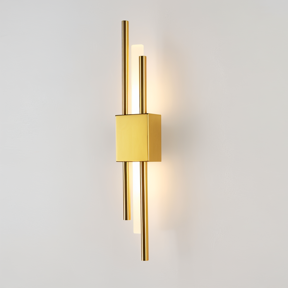 NobleGlow Wall Light In Gold And Black With Luxurious Linear Design And Adjustable Lighting