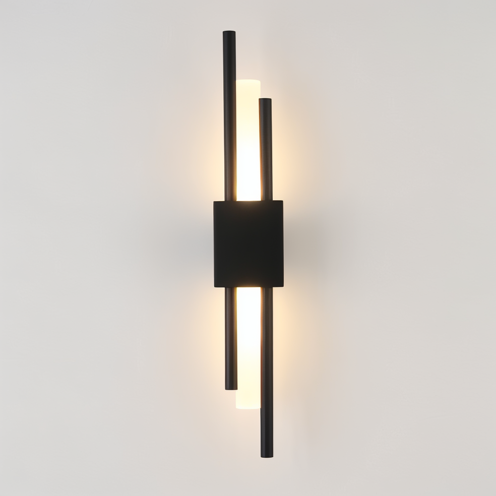 NobleGlow Wall Light In Gold And Black With Luxurious Linear Design And Adjustable Lighting