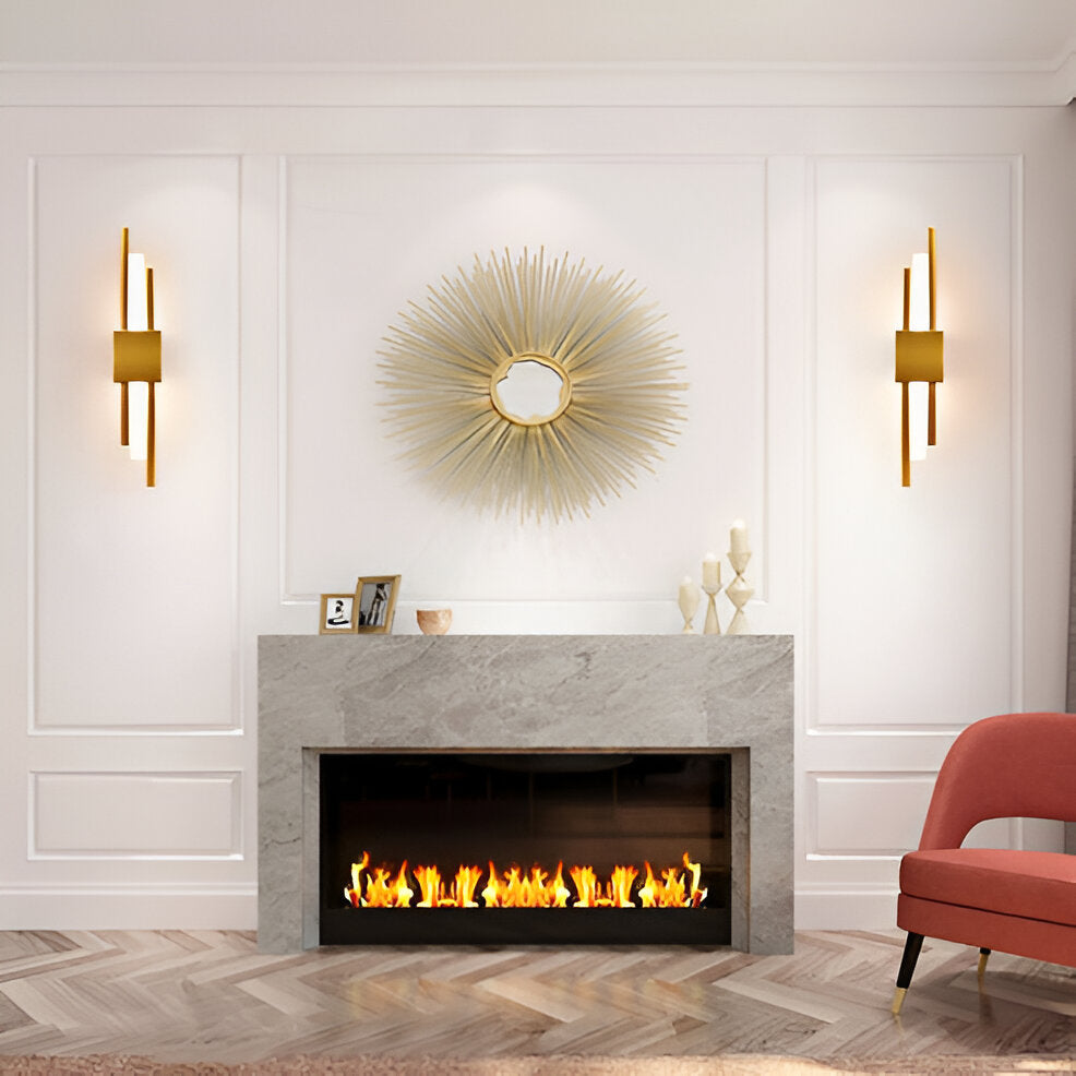 NobleGlow Wall Light In Gold And Black With Luxurious Linear Design And Adjustable Lighting