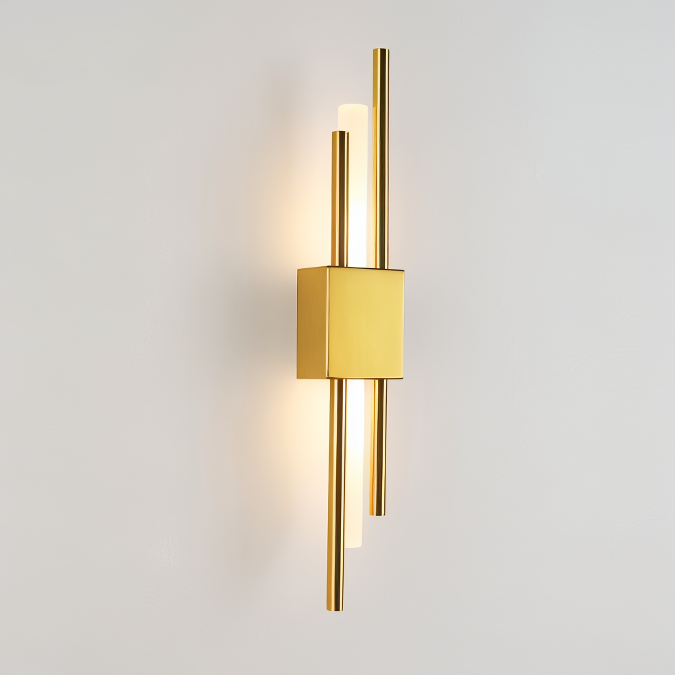 NobleGlow Wall Light In Gold And Black With Luxurious Linear Design And Adjustable Lighting