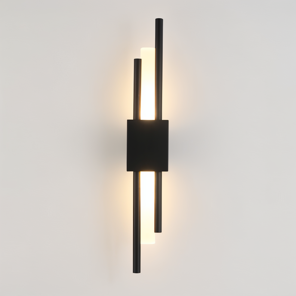 NobleGlow Wall Light In Gold And Black With Luxurious Linear Design And Adjustable Lighting