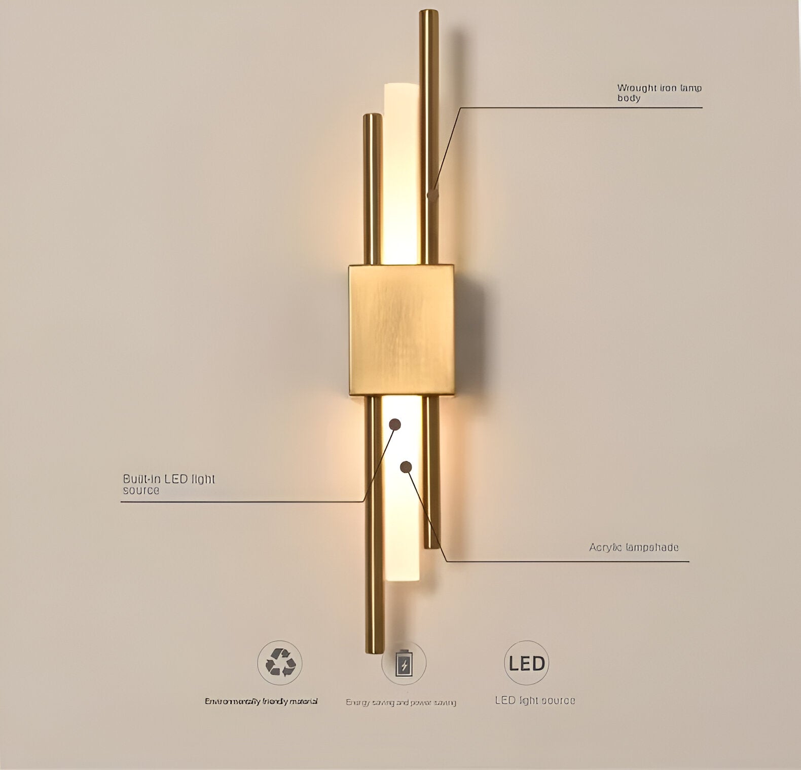 NobleGlow Wall Light In Gold And Black With Luxurious Linear Design And Adjustable Lighting