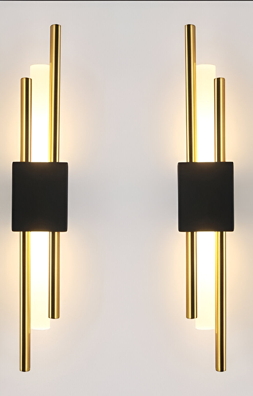 NobleGlow Wall Light In Gold And Black With Luxurious Linear Design And Adjustable Lighting