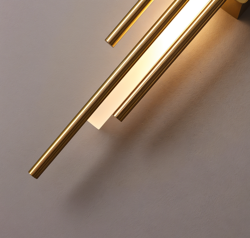 NobleGlow Wall Light In Gold And Black With Luxurious Linear Design And Adjustable Lighting