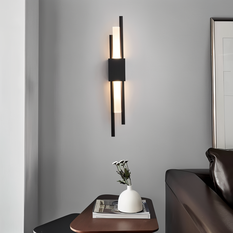 NobleGlow Wall Light In Gold And Black With Luxurious Linear Design And Adjustable Lighting