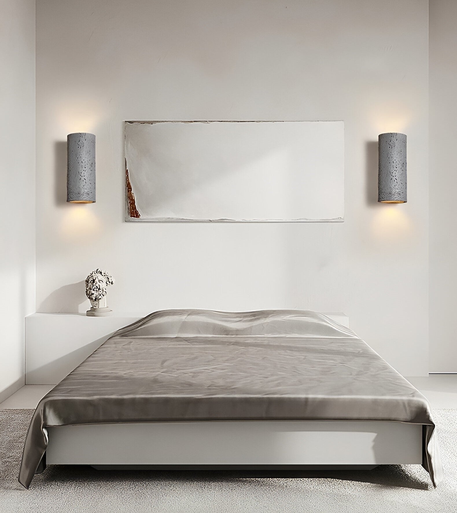 Cylinder Tube Wall Light Wabi-Sabi Stone Sconce LED Spotlight With Up-And-Down Lighting