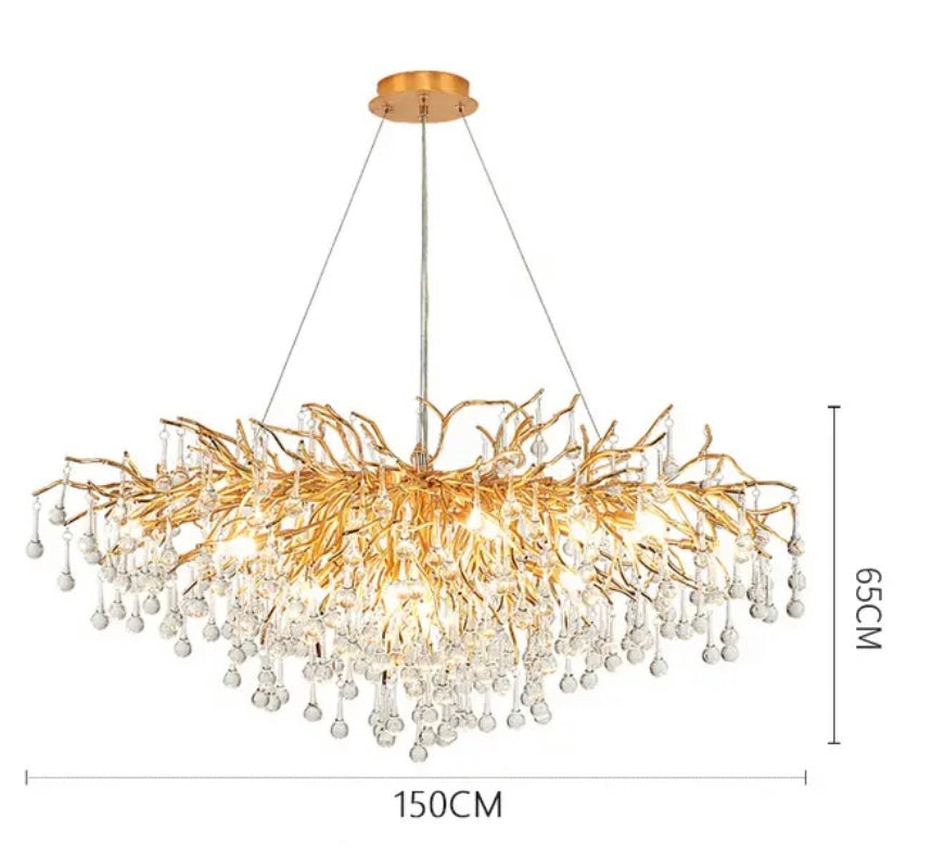 Luma Gold Crystal Water Drop Přívěsek Elegantní Lustr