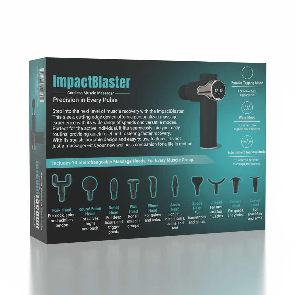 QuantaPulse Pro Bezdrátová masážní pistole pro regeneraci celého těla