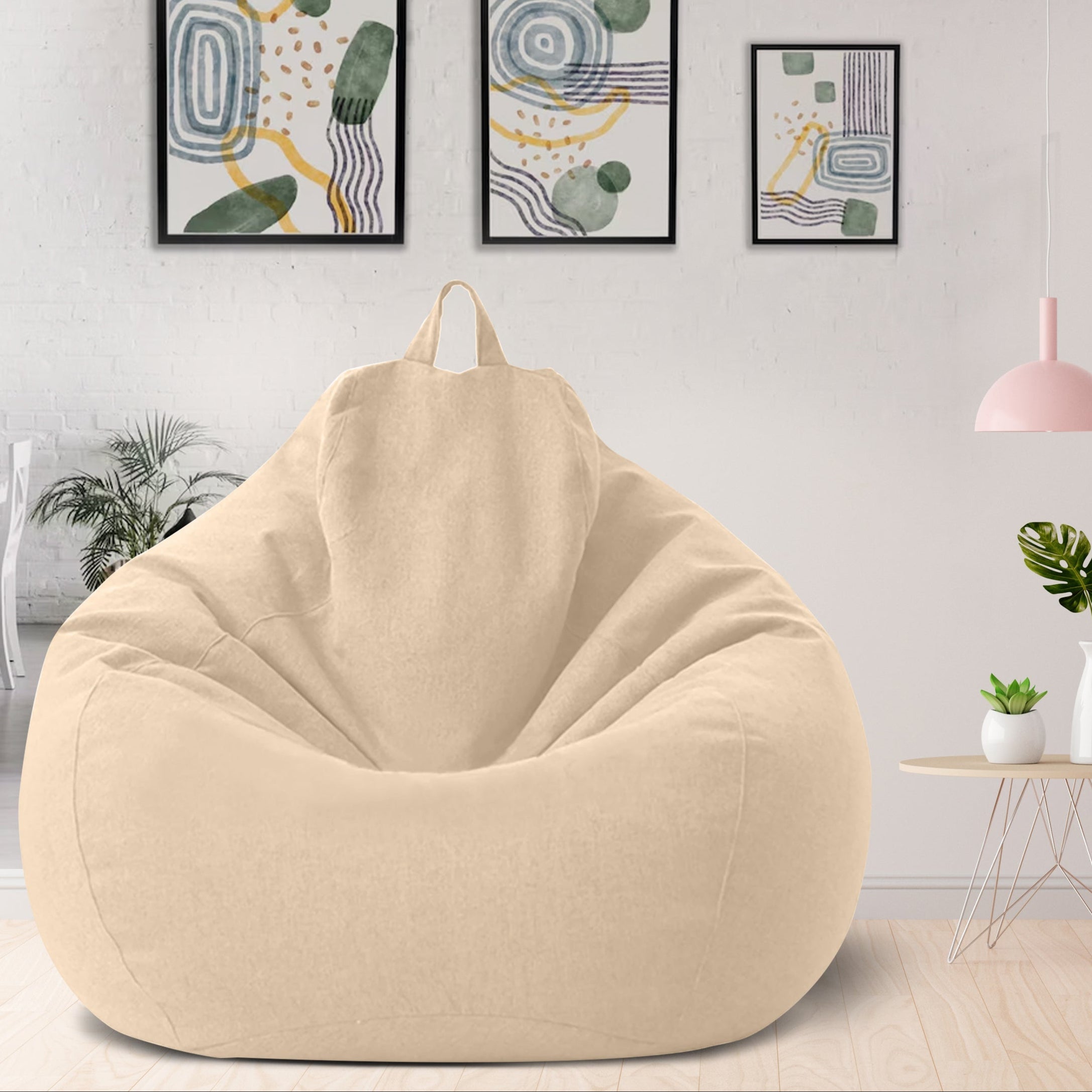 AzureWeave Luxury Linen Bean Bag Ergonomic And Stylish Comfort Seating | Fervei