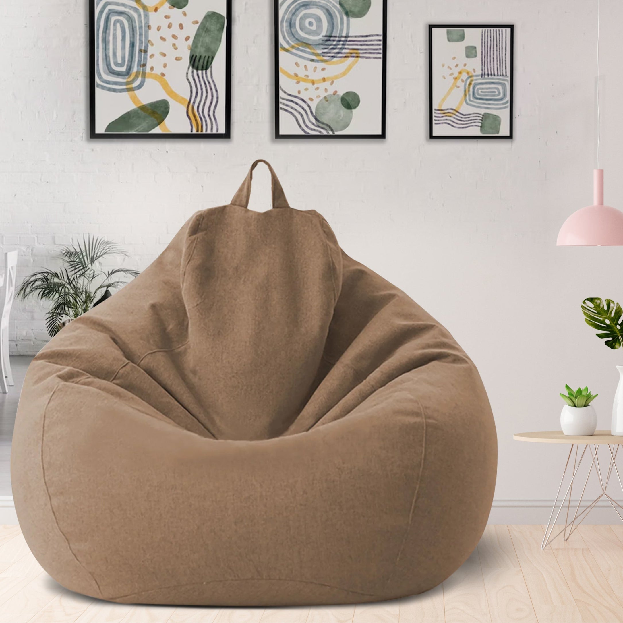 AzureWeave Luxury Linen Bean Bag Ergonomic And Stylish Comfort Seating | Fervei