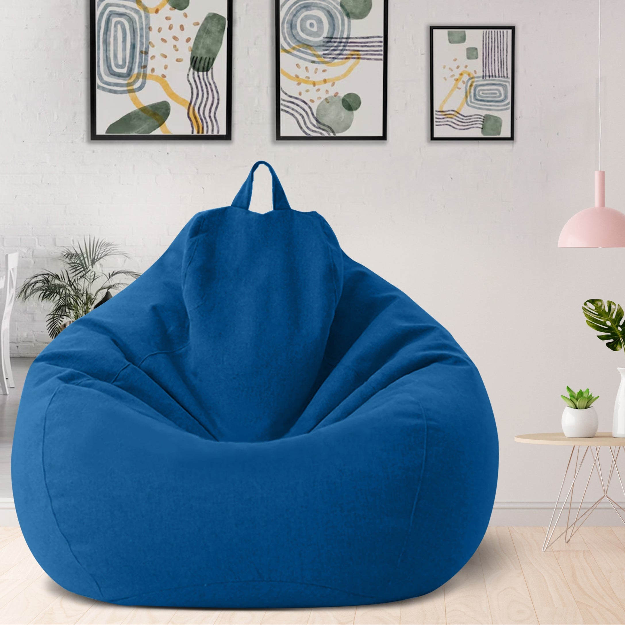 AzureWeave Luxury Linen Bean Bag Ergonomic And Stylish Comfort Seating | Fervei