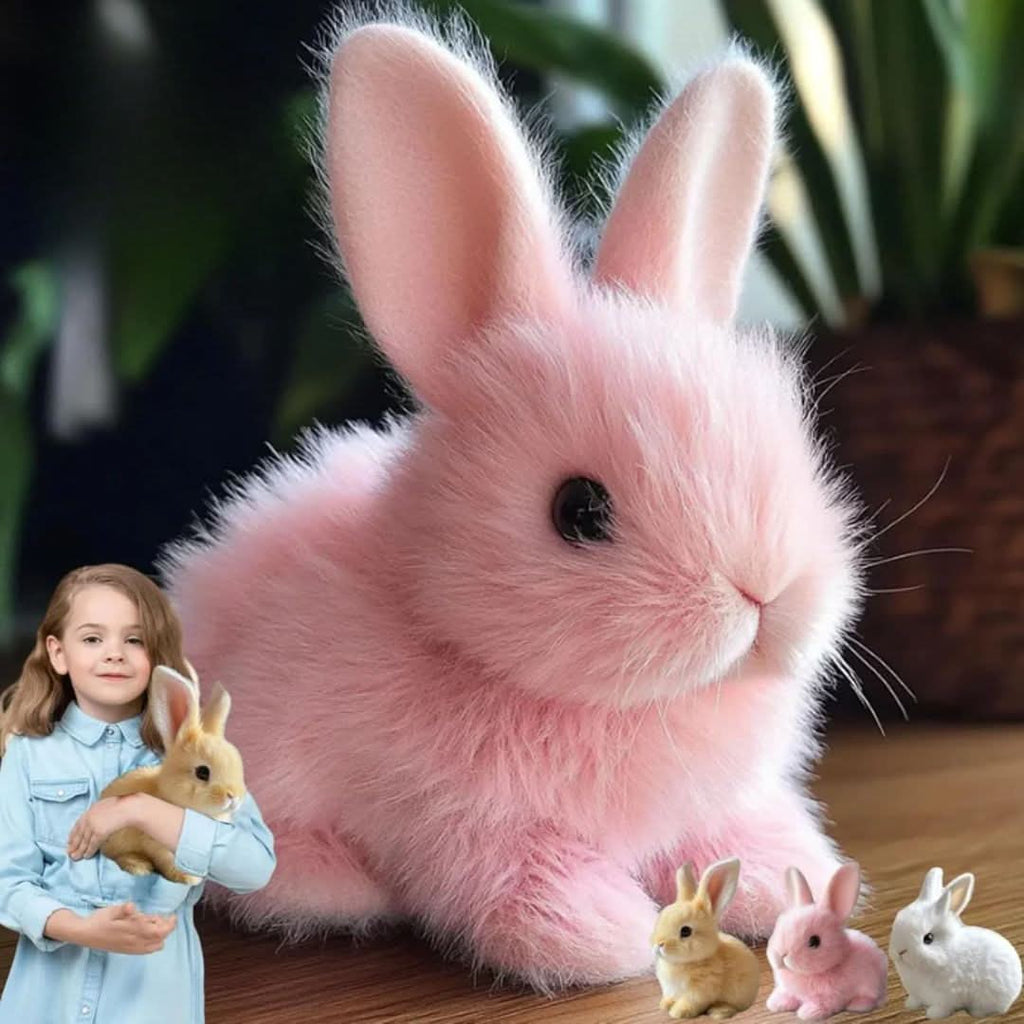 SunnyPaw Interaktives Häschen Plüschtier mit niedrigem Hüpfen für Kinder