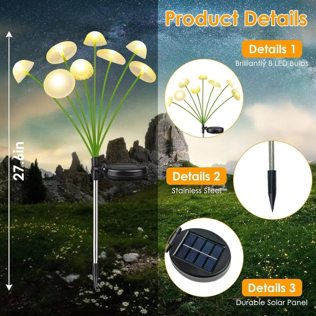 Outdoor VerdantGlow Solar Jellyfish Mushroom Garden Light