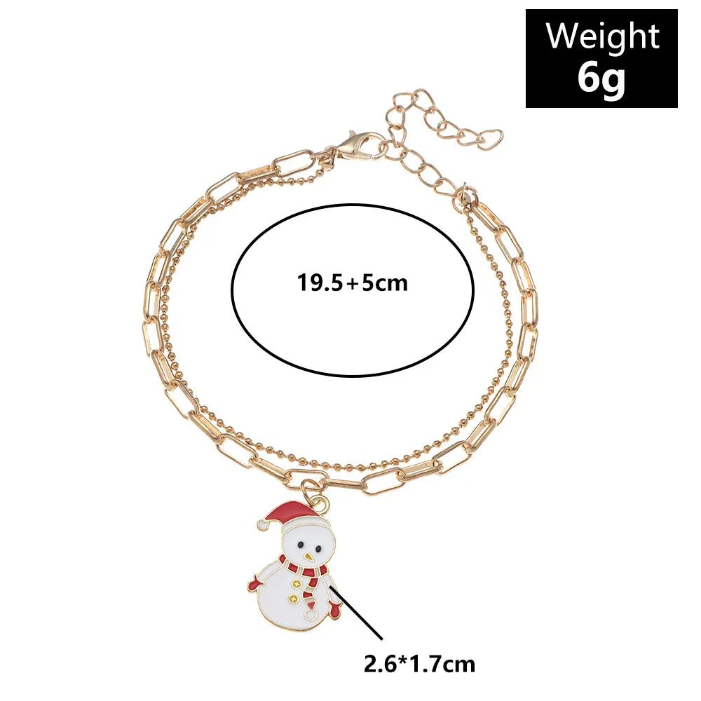 Bracciale Charm Festivo Regolabile Placcato Oro AuroraCharm per Atmosfera Natalizia