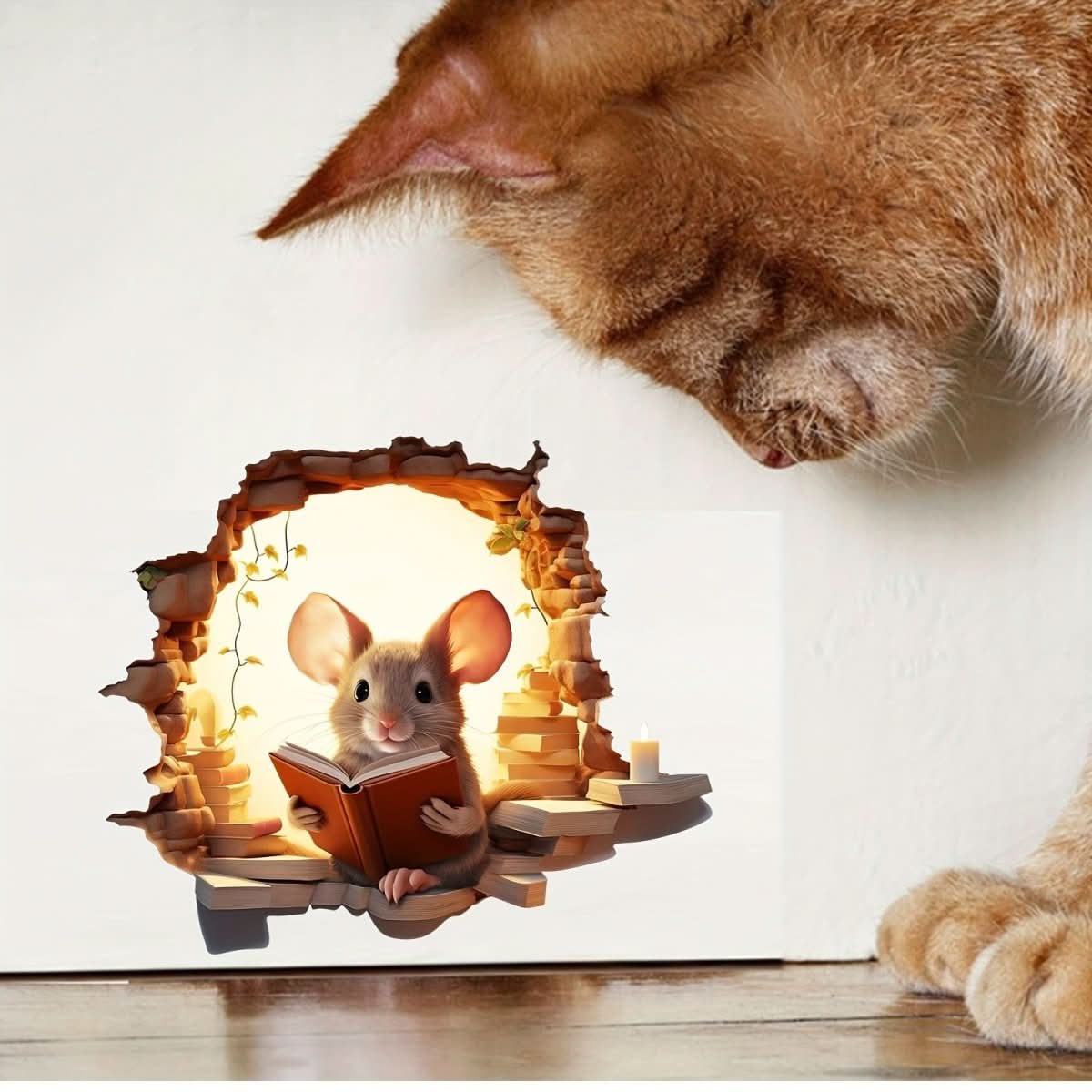 Autocollants muraux 3D souris dessin animé MirthMice pour chambres d'enfants et espaces de vie