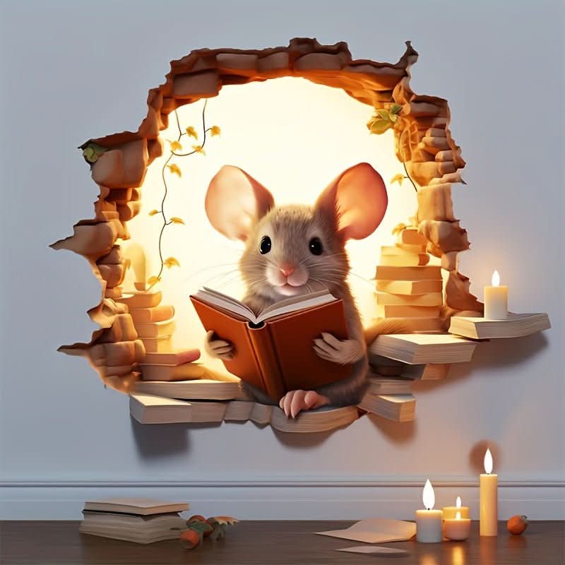 Autocollants muraux 3D souris dessin animé MirthMice pour chambres d'enfants et espaces de vie