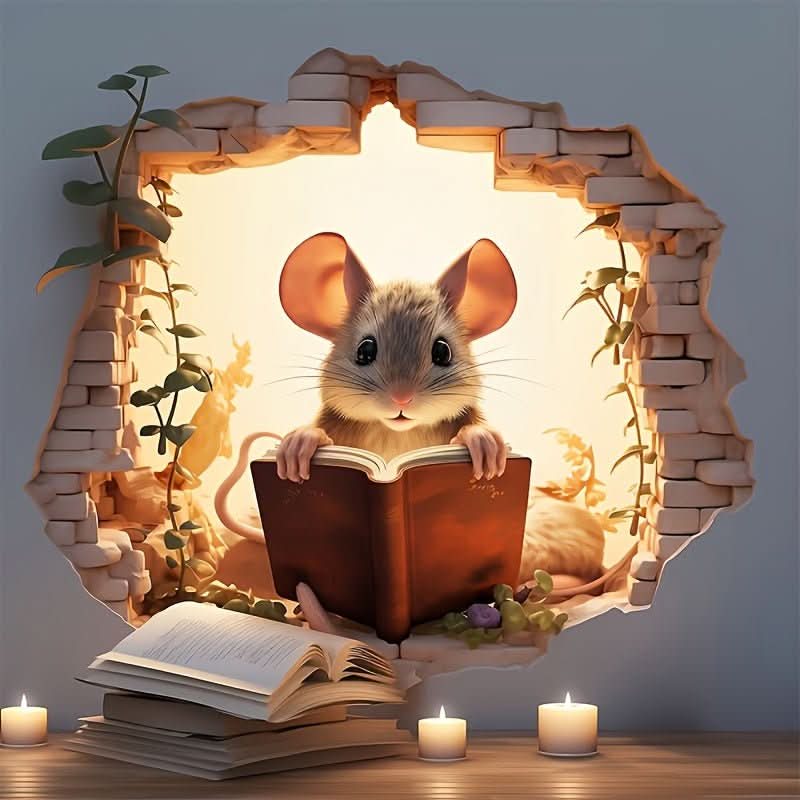 Autocollants muraux 3D souris dessin animé MirthMice pour chambres d'enfants et espaces de vie