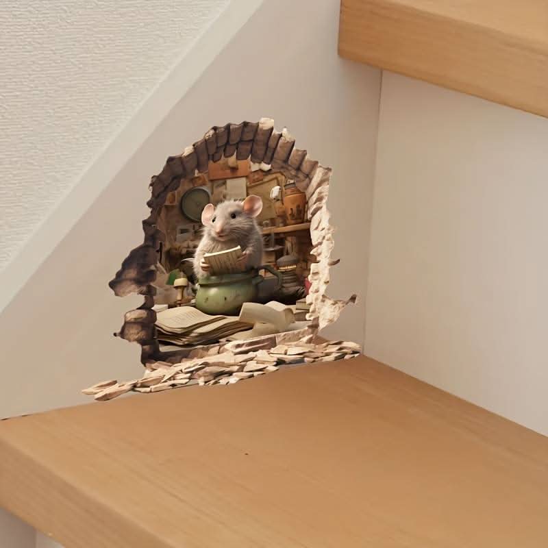Autocollants muraux 3D souris dessin animé MirthMice pour chambres d'enfants et espaces de vie
