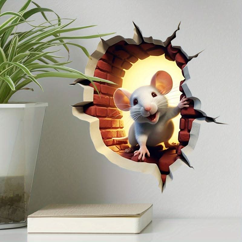 Autocollants muraux 3D souris dessin animé MirthMice pour chambres d'enfants et espaces de vie