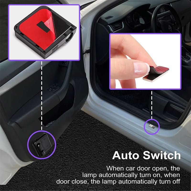 Luce Proiettore LED Wireless per Porta Auto LumaGlow con Loghi Personalizzati