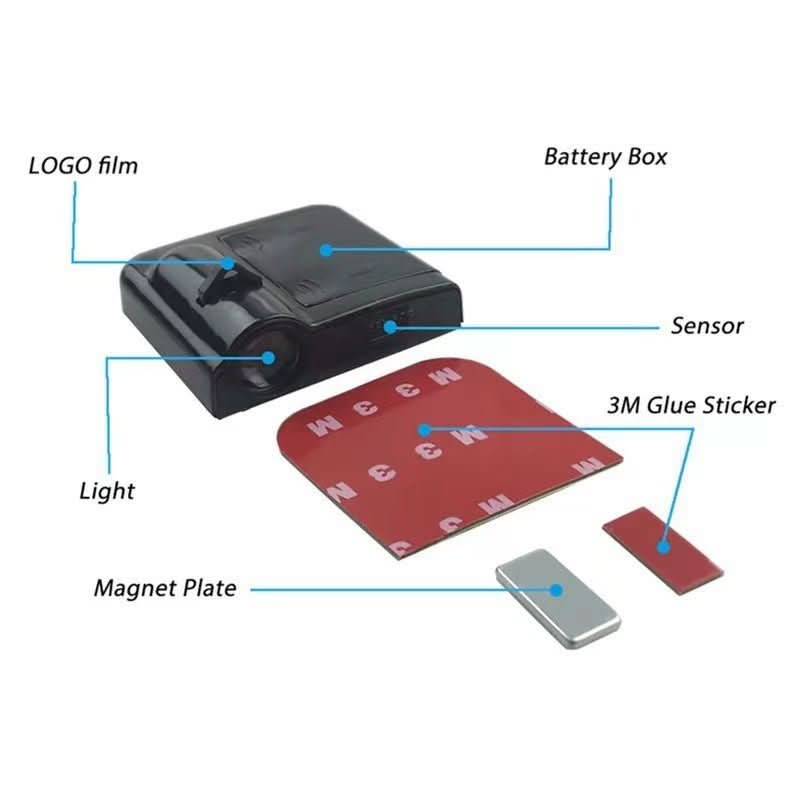 Luce Proiettore LED Wireless per Porta Auto LumaGlow con Loghi Personalizzati