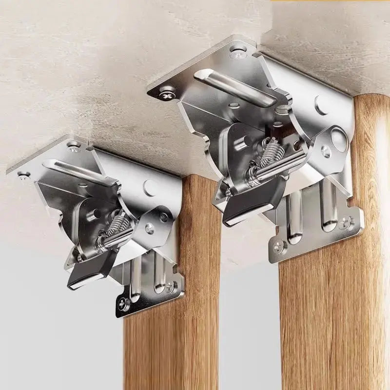 Steel Folding Table Hinges With Self-Locking, 225 Kg Capacity, 90 Degree Mount, 2-Pack