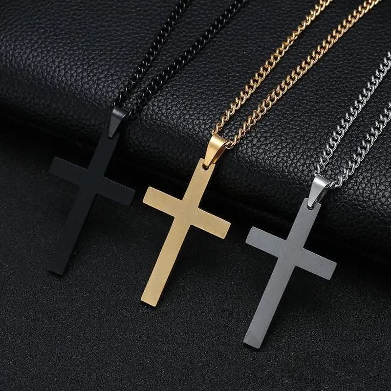 GraceLine Necklace - Classic Men's Stainless Steel Cross Pendant