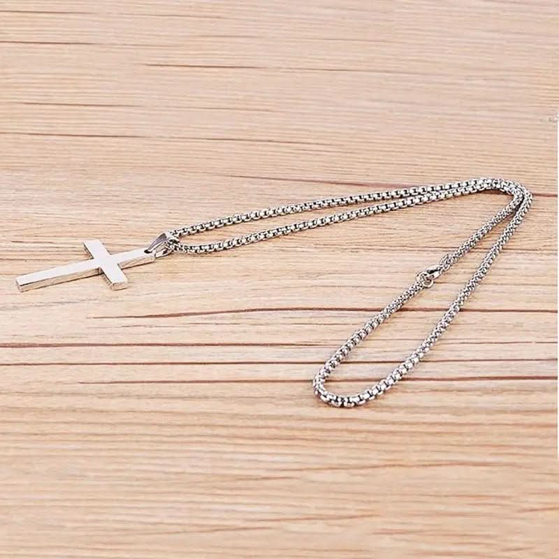 GraceLine Necklace - Classic Men's Stainless Steel Cross Pendant