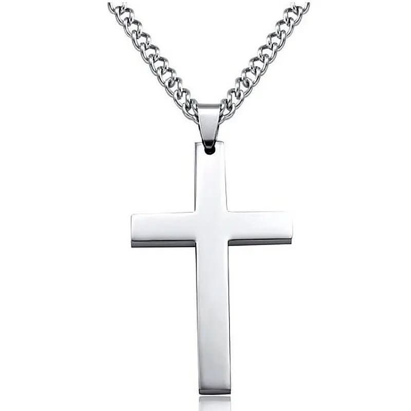 GraceLine Necklace - Classic Men's Stainless Steel Cross Pendant