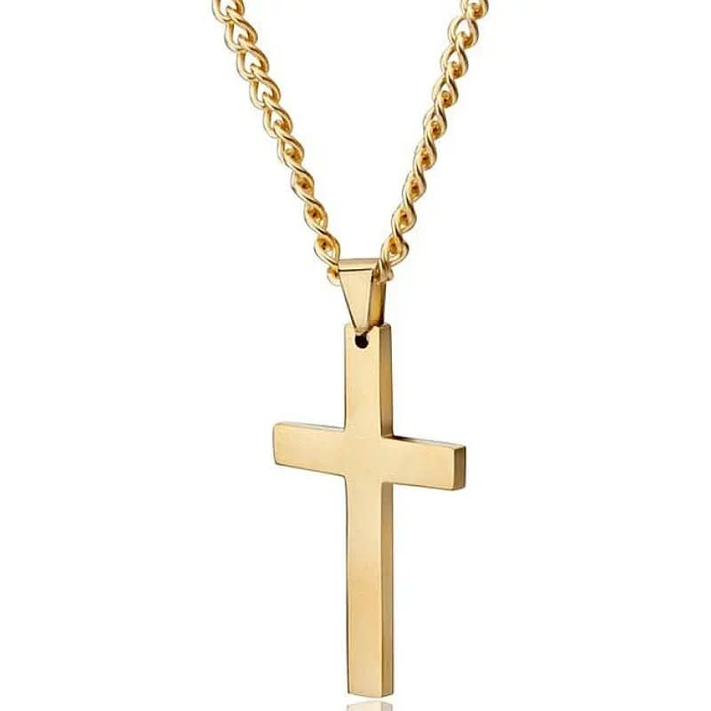GraceLine Necklace - Classic Men's Stainless Steel Cross Pendant