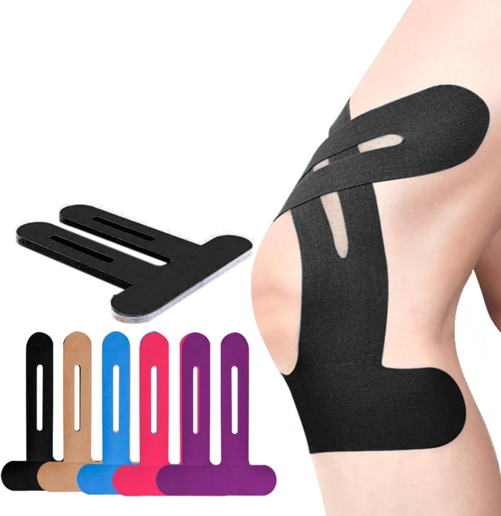 Supporto per ginocchio Flexify con Kinesio Tape nero traspirante e impermeabile