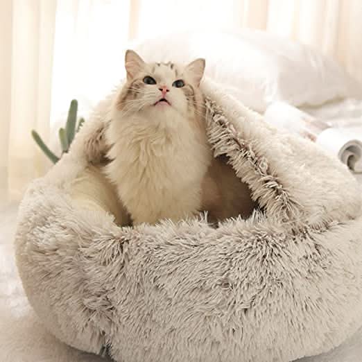 Měkký luxusní košík CozyPaw pro kočky a malé psy