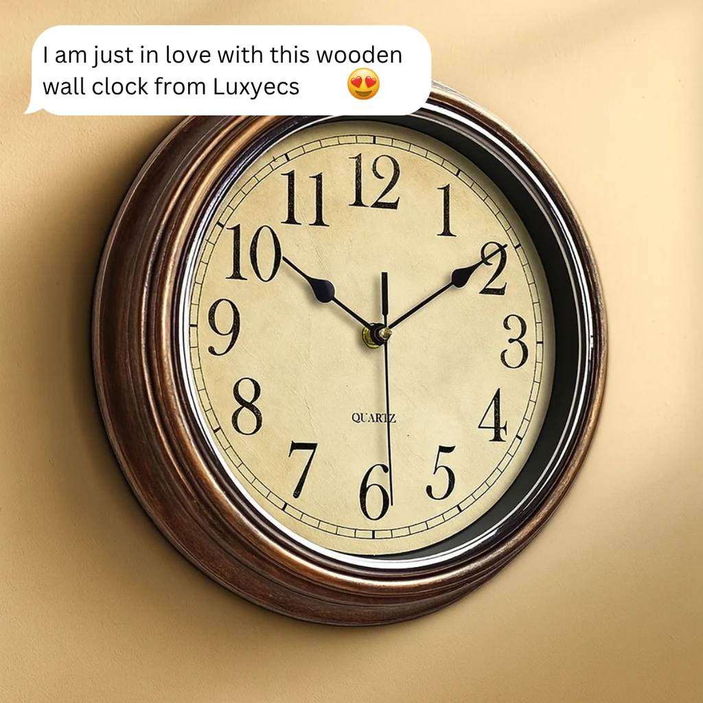 Aurelix Timeless Wooden Wall Clock With Silent Movement