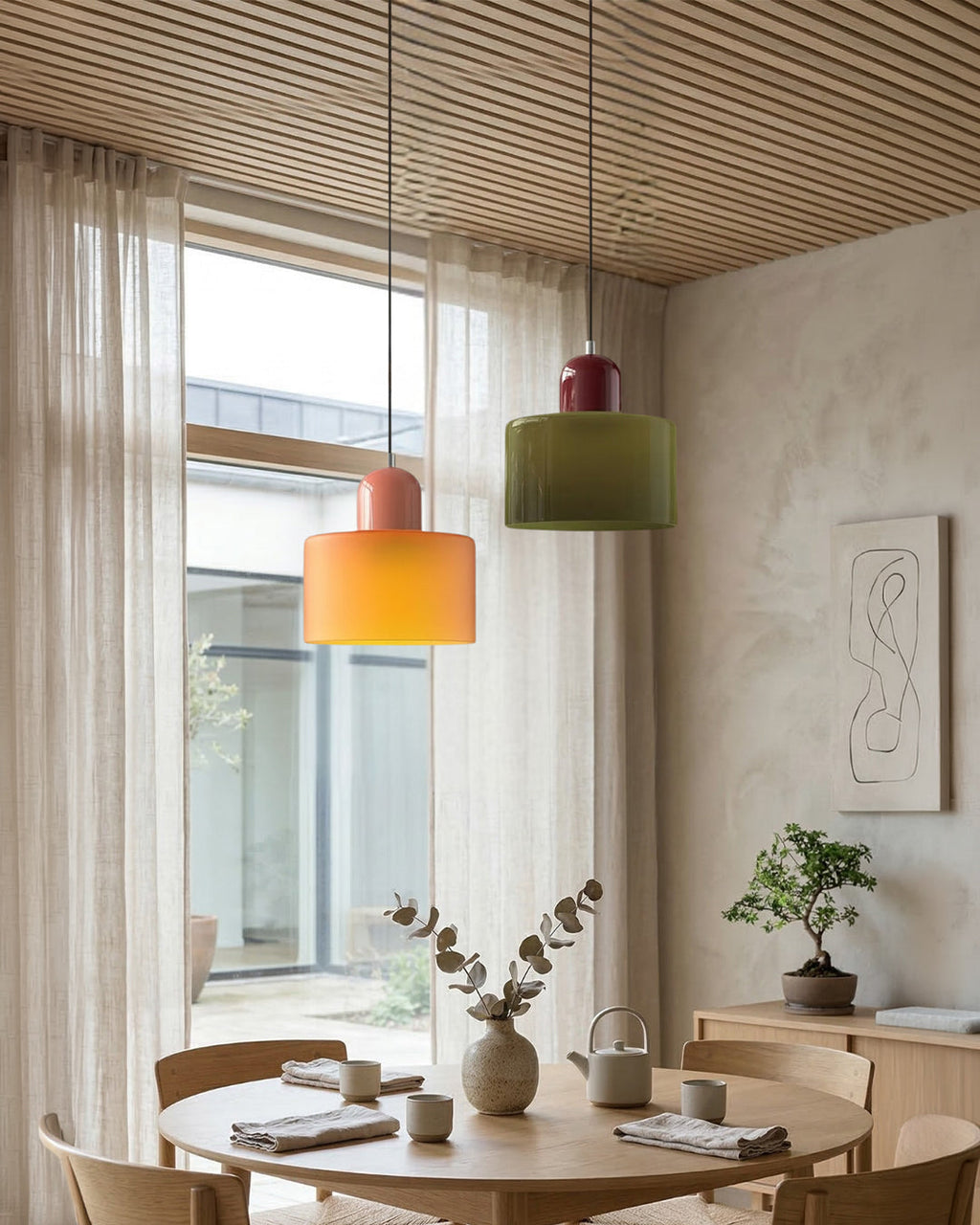 Kora glasspendel Bauhaus geometrisk design justerbar E27-sokkel