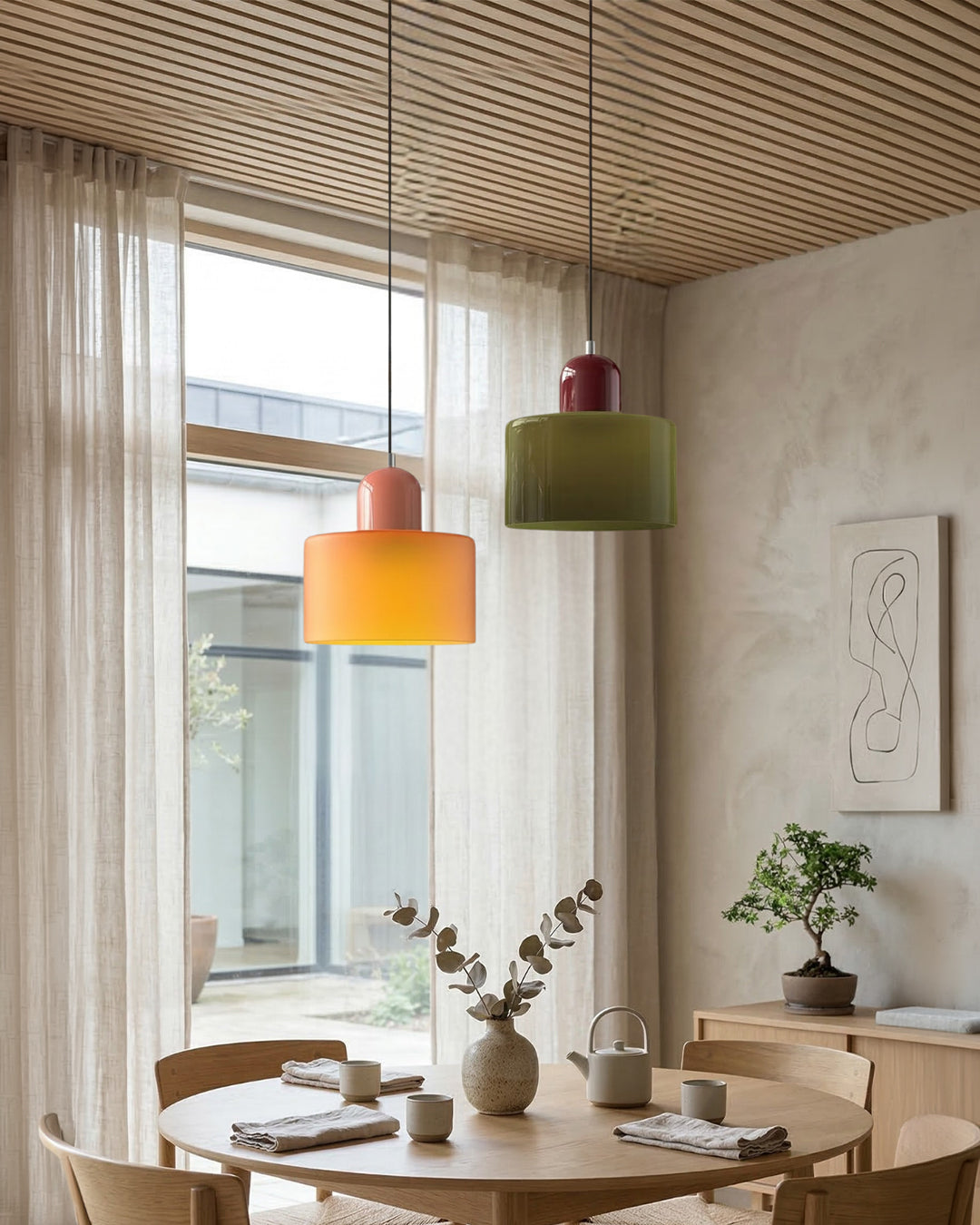 Kora glasspendel Bauhaus geometrisk design justerbar E27-sokkel