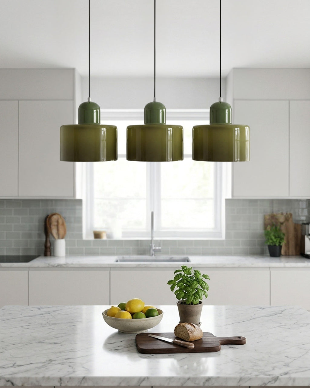 Kora glasspendel Bauhaus geometrisk design justerbar E27-sokkel
