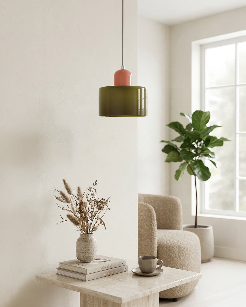 Kora glasspendel Bauhaus geometrisk design justerbar E27-sokkel