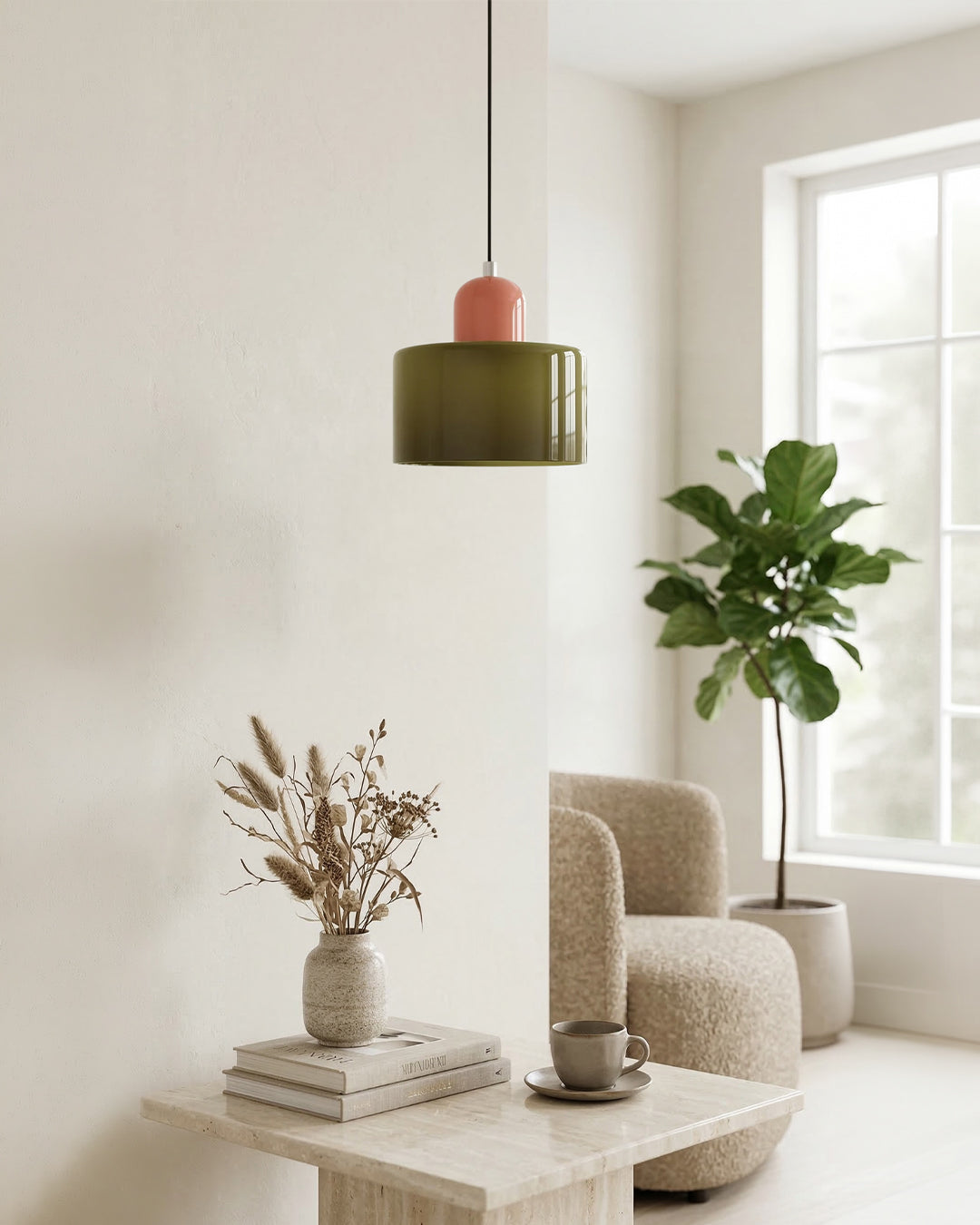Kora glasspendel Bauhaus geometrisk design justerbar E27-sokkel