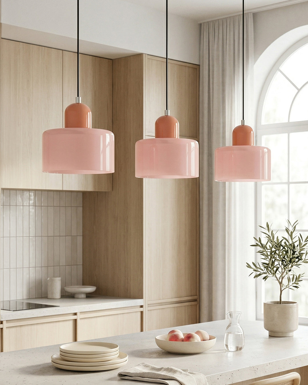 Kora glasspendel Bauhaus geometrisk design justerbar E27-sokkel