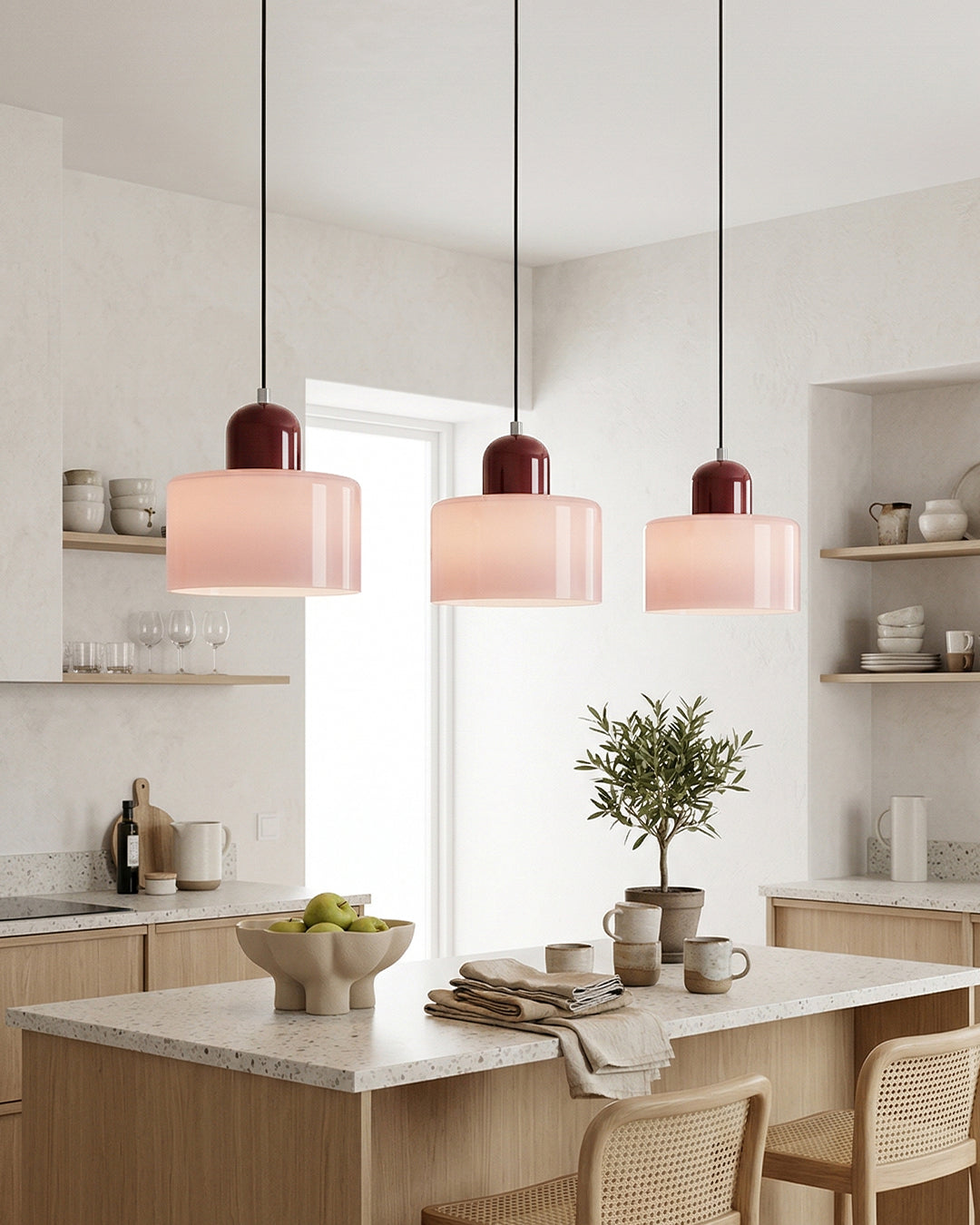 Kora glasspendel Bauhaus geometrisk design justerbar E27-sokkel