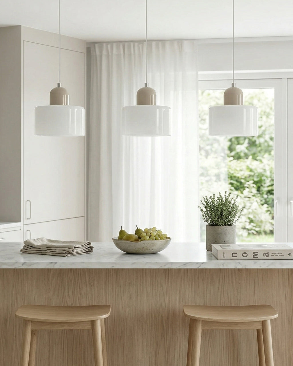 Kora glasspendel Bauhaus geometrisk design justerbar E27-sokkel