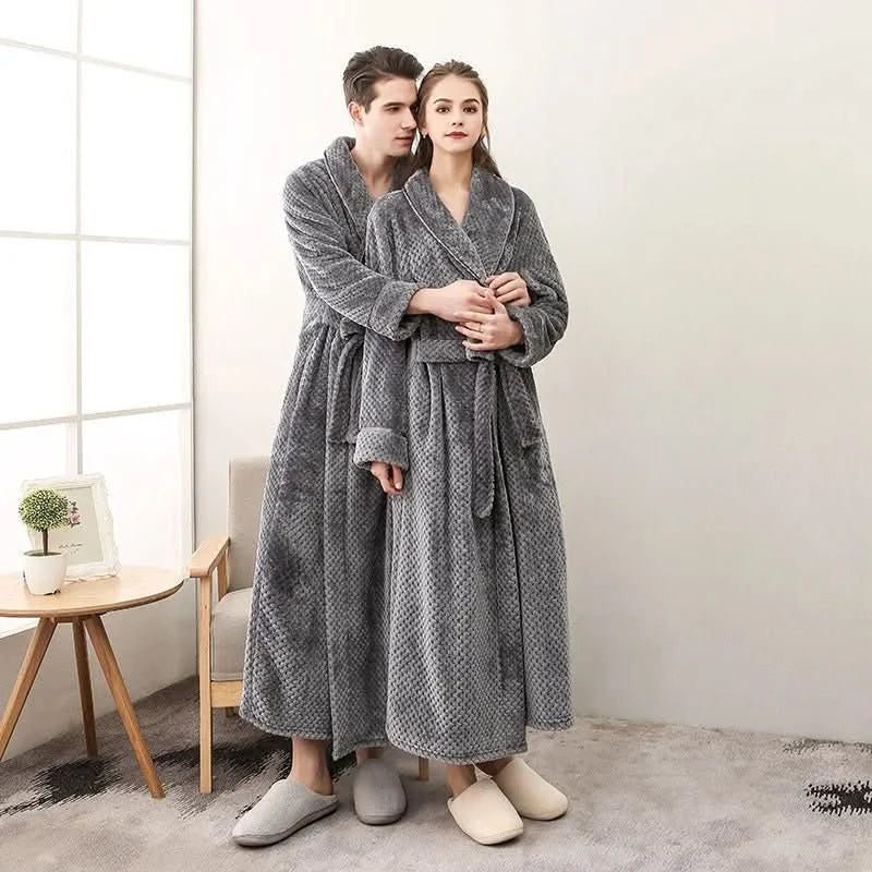 SnuggleNest Cozy Plush Couple Pajamas for Autumn and Winter