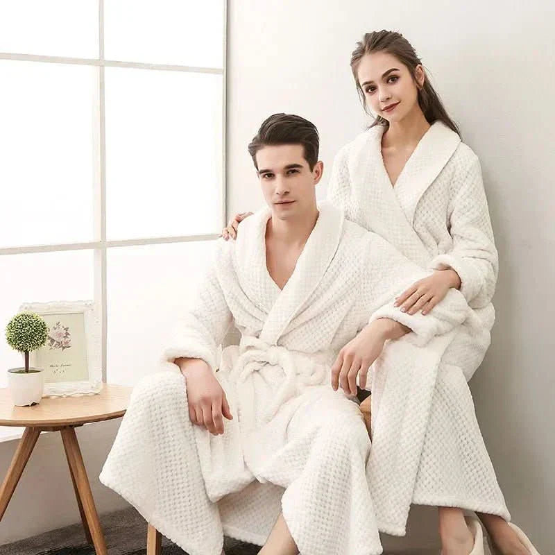 SnuggleNest Cozy Plush Couple Pajamas for Autumn and Winter