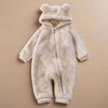 SnuggleNest Flannel Romper For Babies, Fluffy Winter Romper